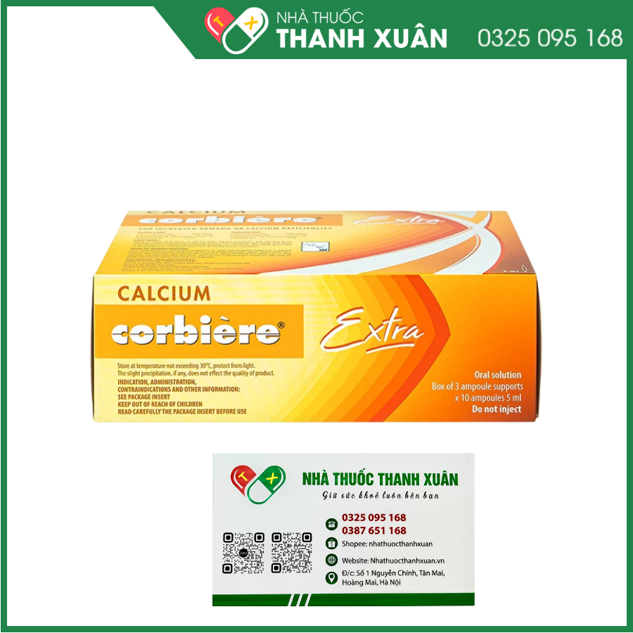 Calcium Corbière Extra Kid bổ sung calci, điều trị loãng xương, còi xương